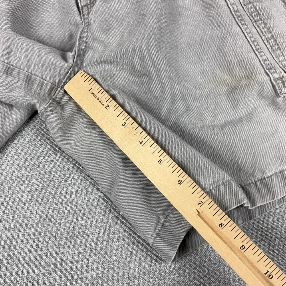 Savane Shorts Mens 42 Gray Cargo‎ Canvas Flat Front Relaxed Fit 7 Inseam Casual